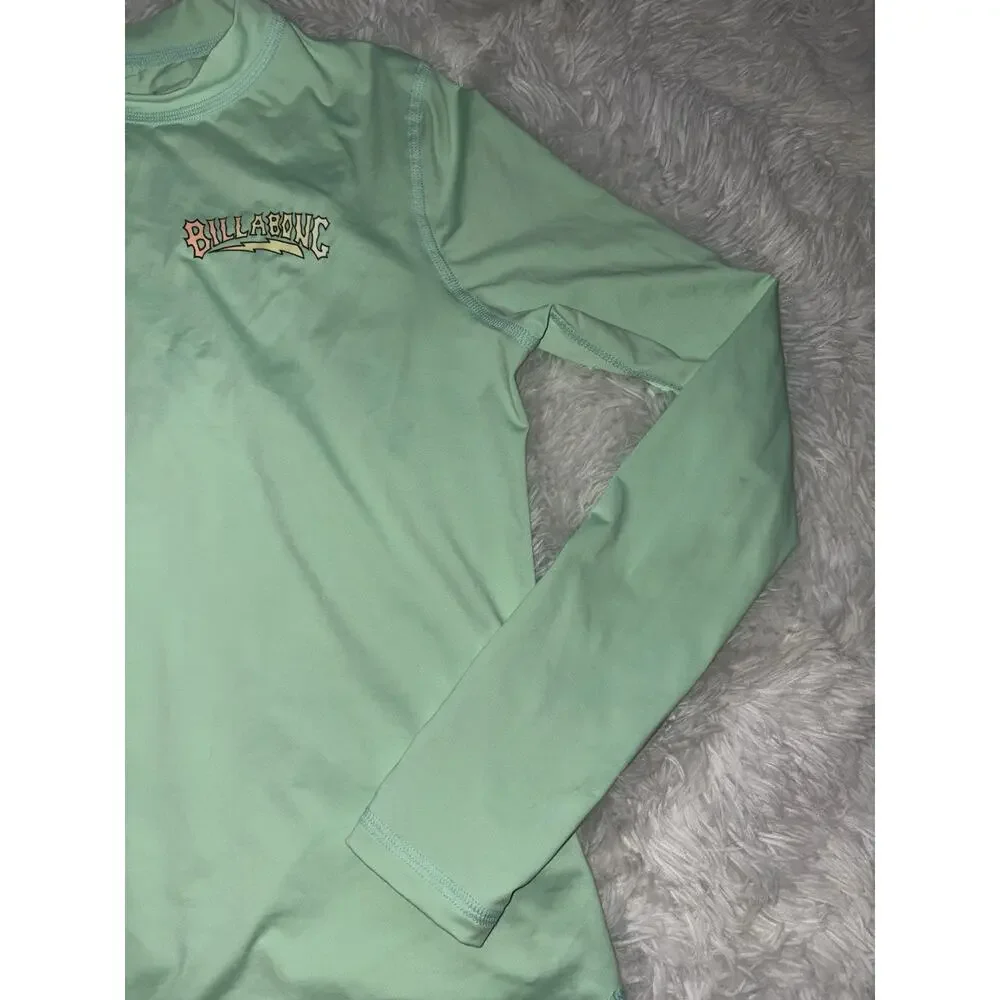 Billabong Adult S UVA/UVB Block Green Rashguard. Grt Quality & Condition